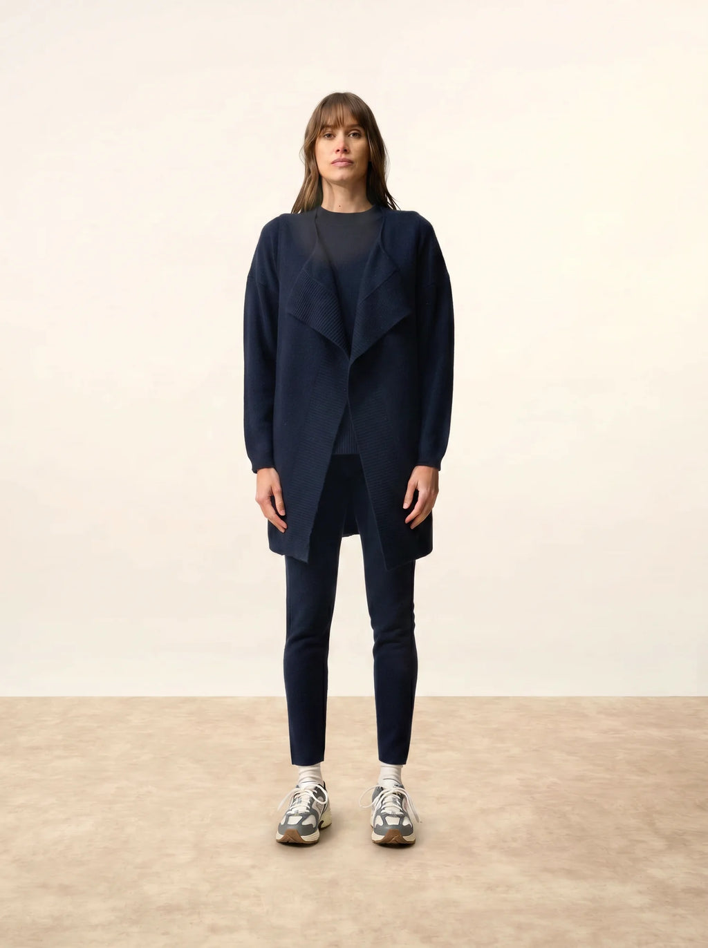 WISHAW Vest Open Crew Neck Sleeveless Navy