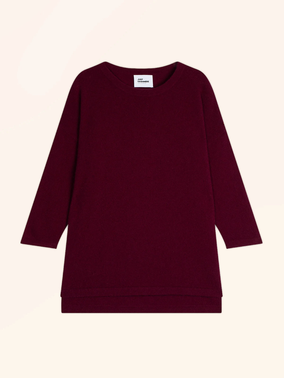 CLATTIE Pull Col Rond Bordeaux