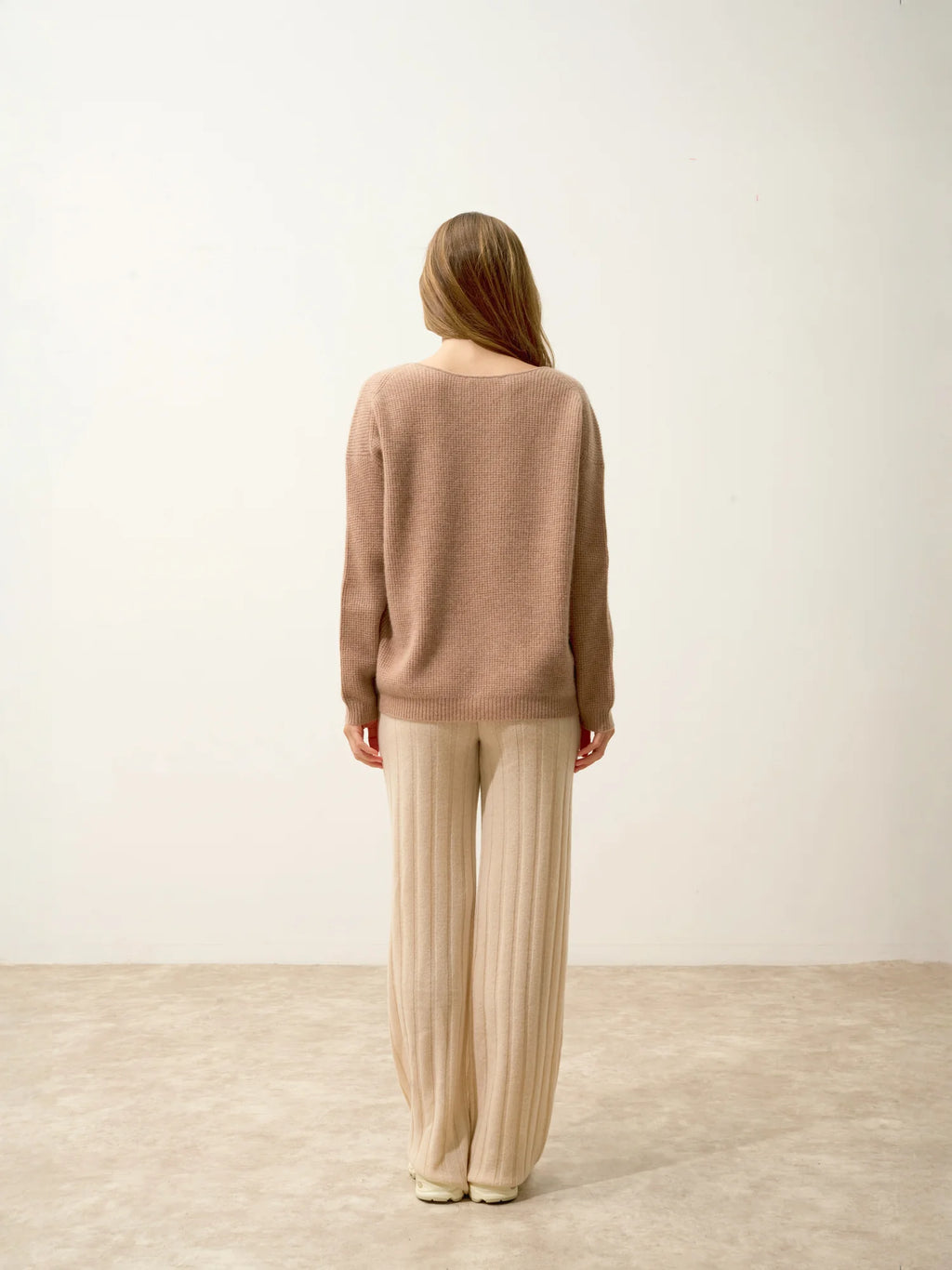 ARIANA Pull Col Bateau Camel Chiné