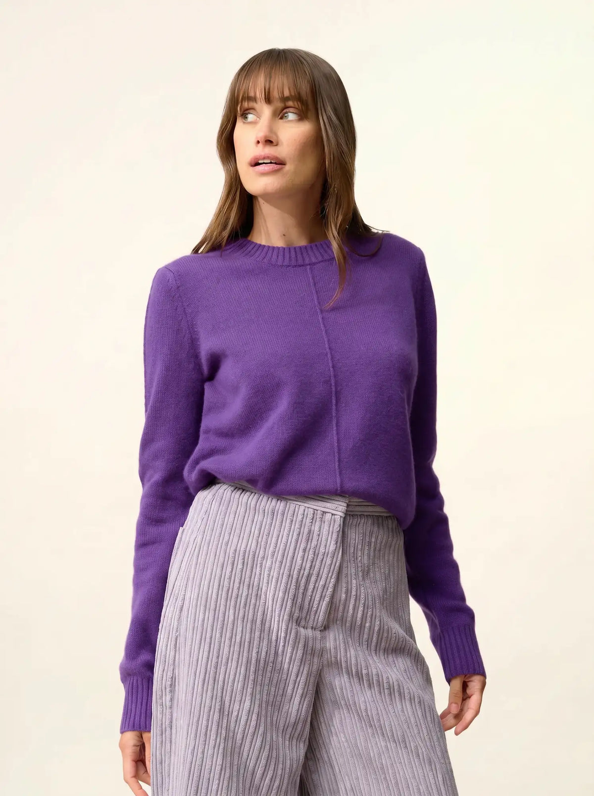 WILL Pull Col Rond 4 Fils Violette