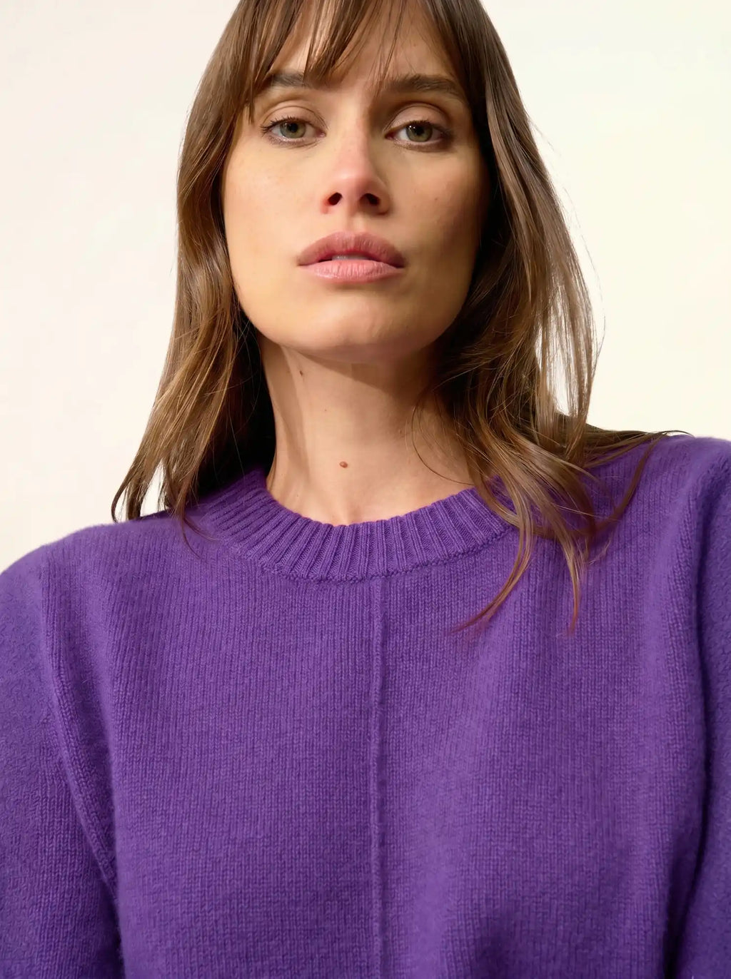WILL Pull Col Rond 4 Fils Violette