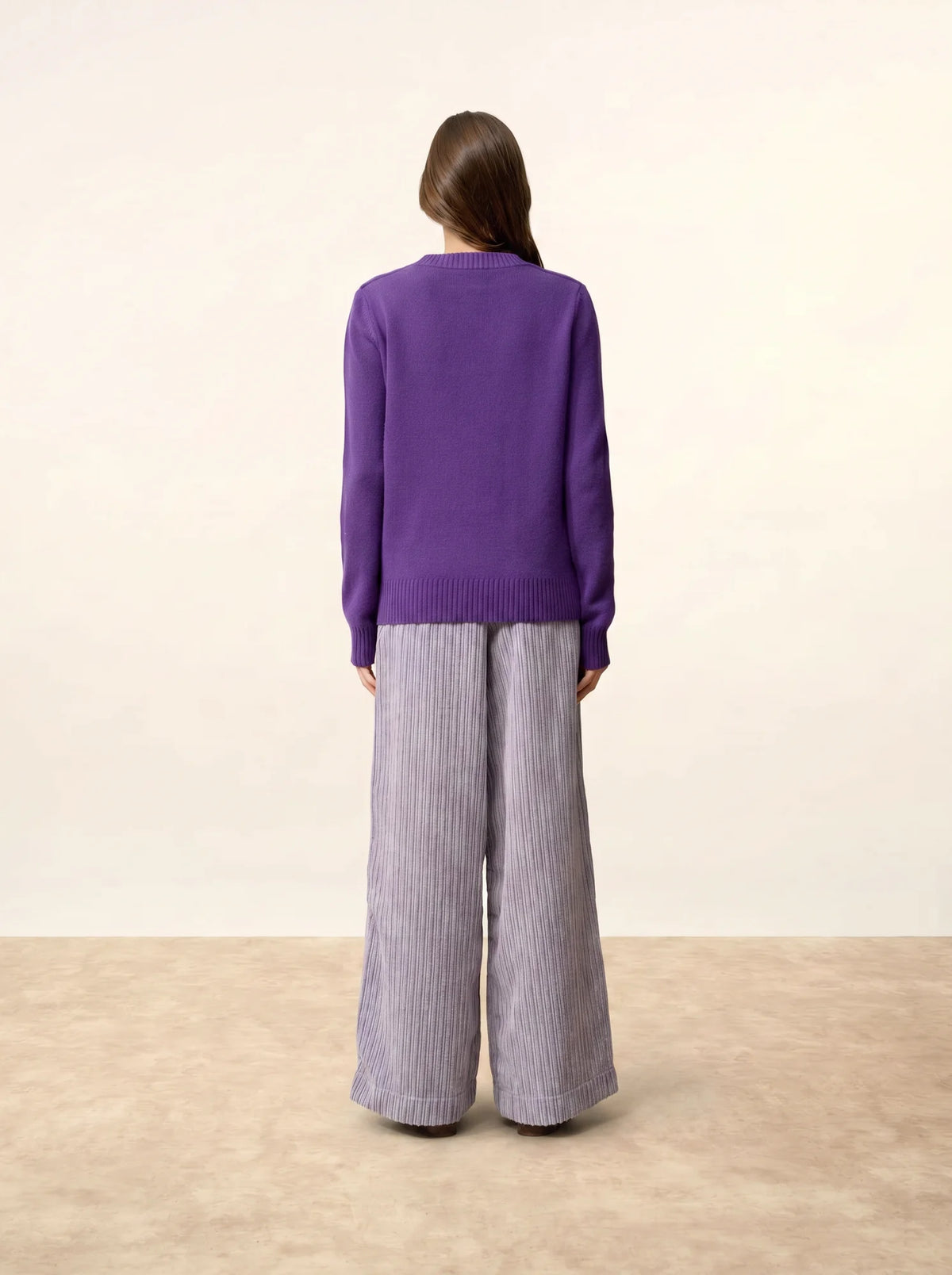 WILL Pull Col Rond 4 Fils Violette