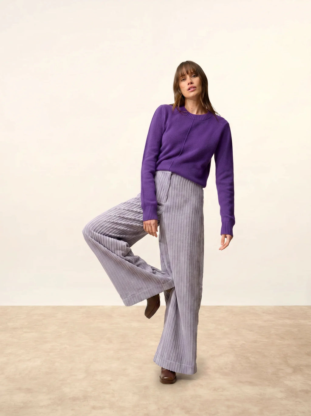 WILL Pull Col Rond 4 Fils Violette