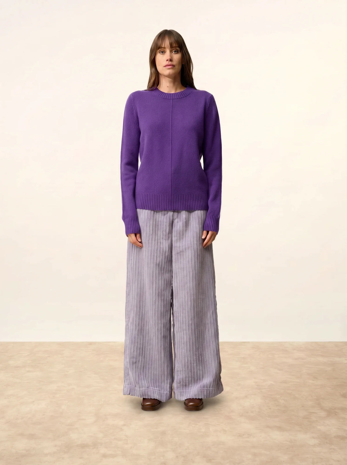 WILL Pull Col Rond 4 Fils Violette