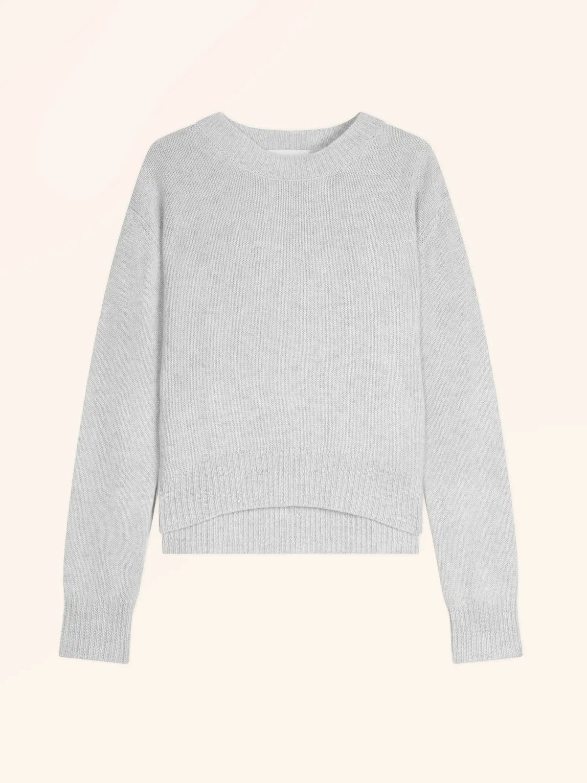 MARGAUX Pull Col Rond 6 Fils Gris Perle Chiné