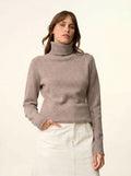 LUCIE Sweater Turtleneck 4 Ply Heather Caribou