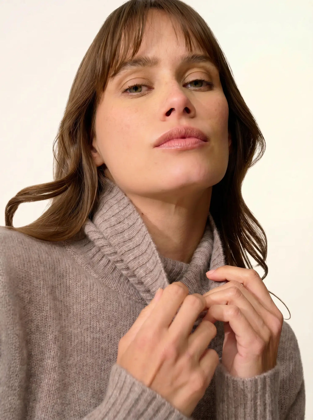 LUCIE Sweater Turtleneck 4 Ply Heather Caribou