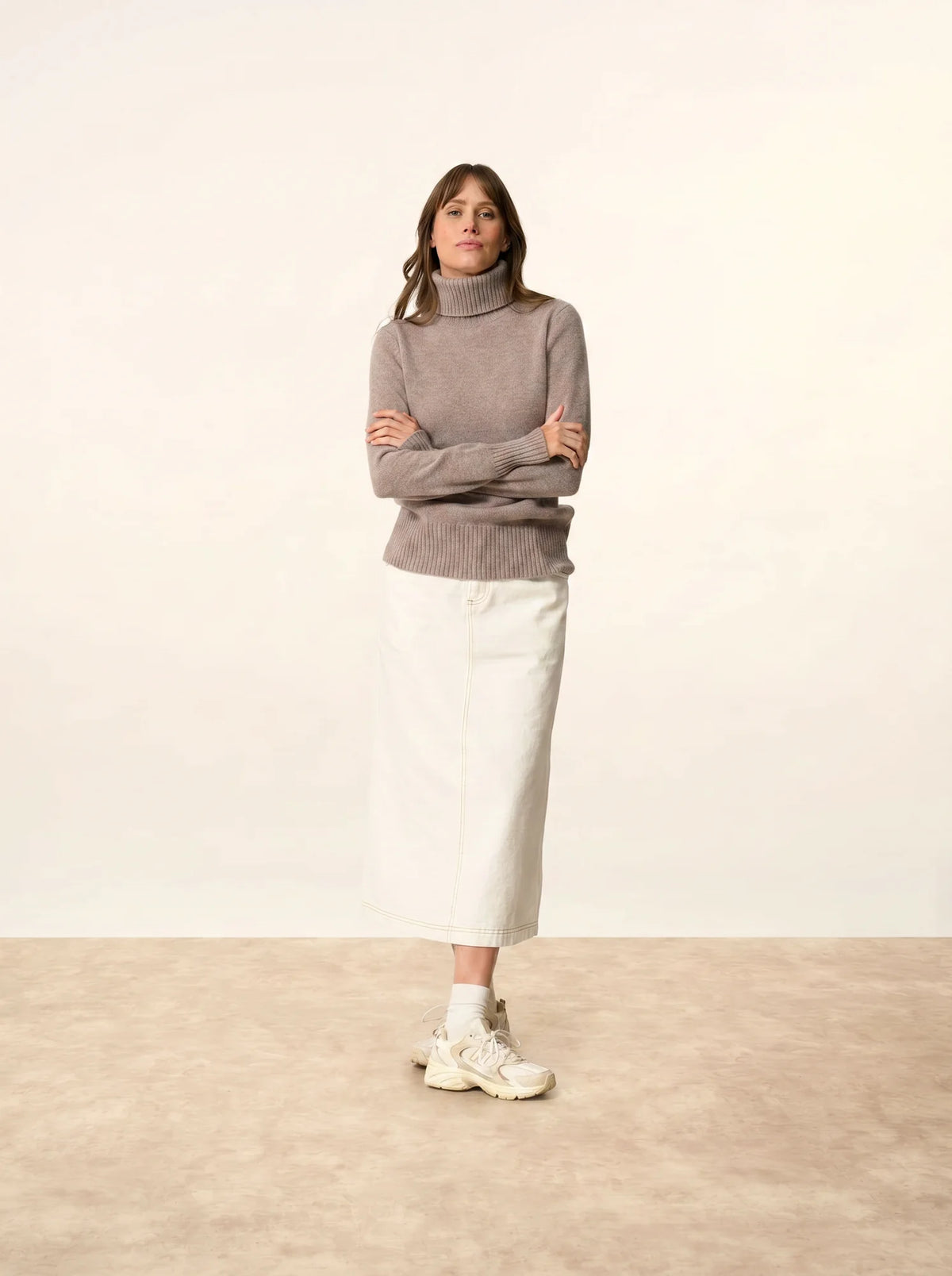 LUCIE Sweater Turtleneck 4 Ply Heather Caribou