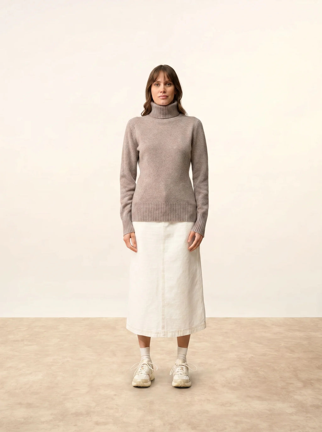 LUCIE Sweater Turtleneck 4 Ply Heather Caribou