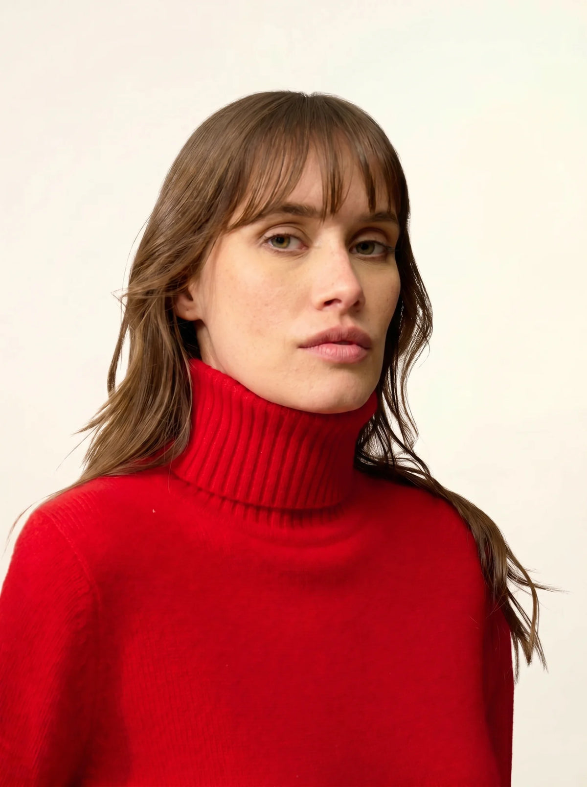 LUCIE Sweater Turtleneck 4 Ply Red
