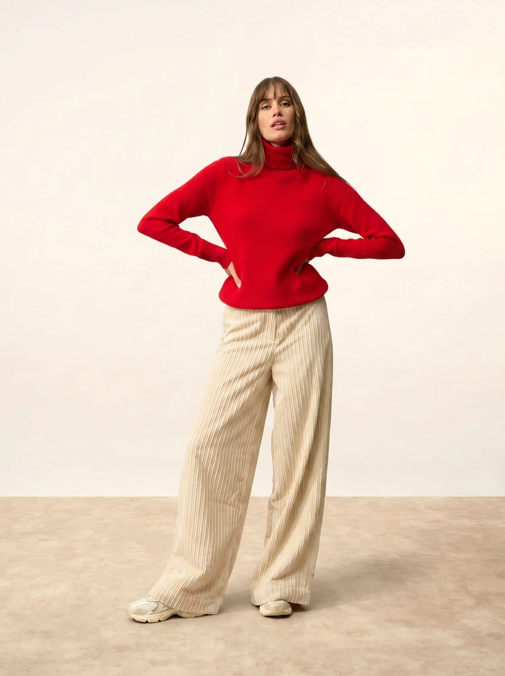LUCIE Sweater Turtleneck 4 Ply Red