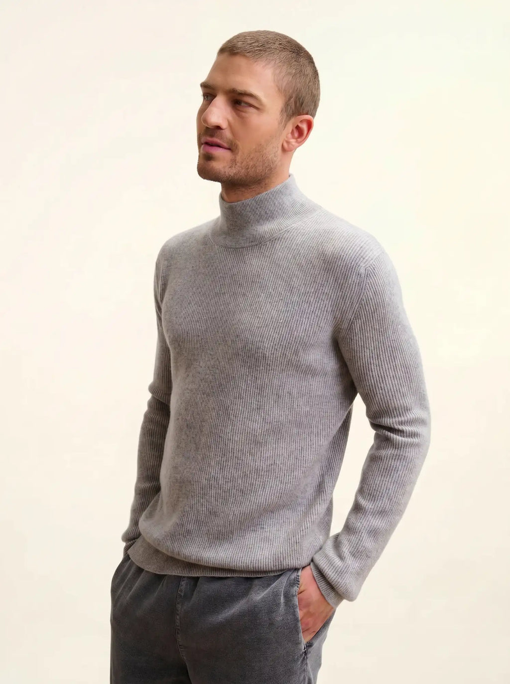 EVA Sweater Mock Neck Heather Cloud