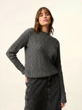SARAH Pull Col Rond 4 Fils Anthracite Chiné