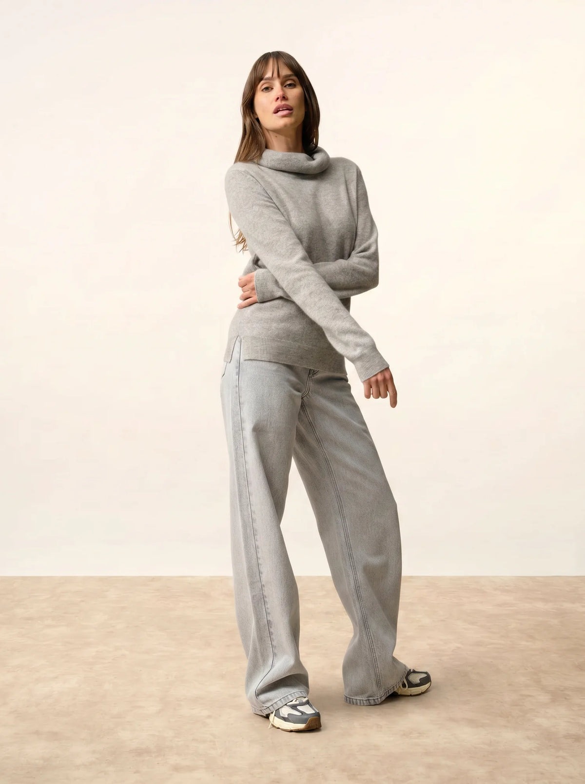 DONATELLA Sweater Turtleneck Heather Cloud