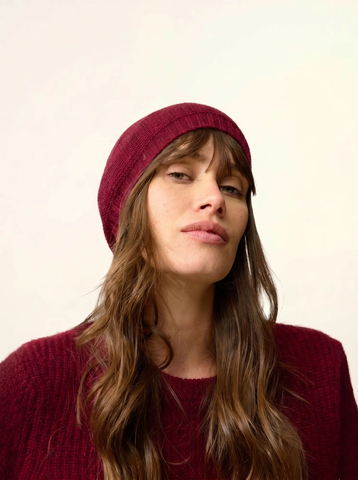 SIGNY Bonnet 4 Fils Cranberry Chiné