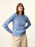 LYND Pull Col Rond Marin 4 Fils Ciel