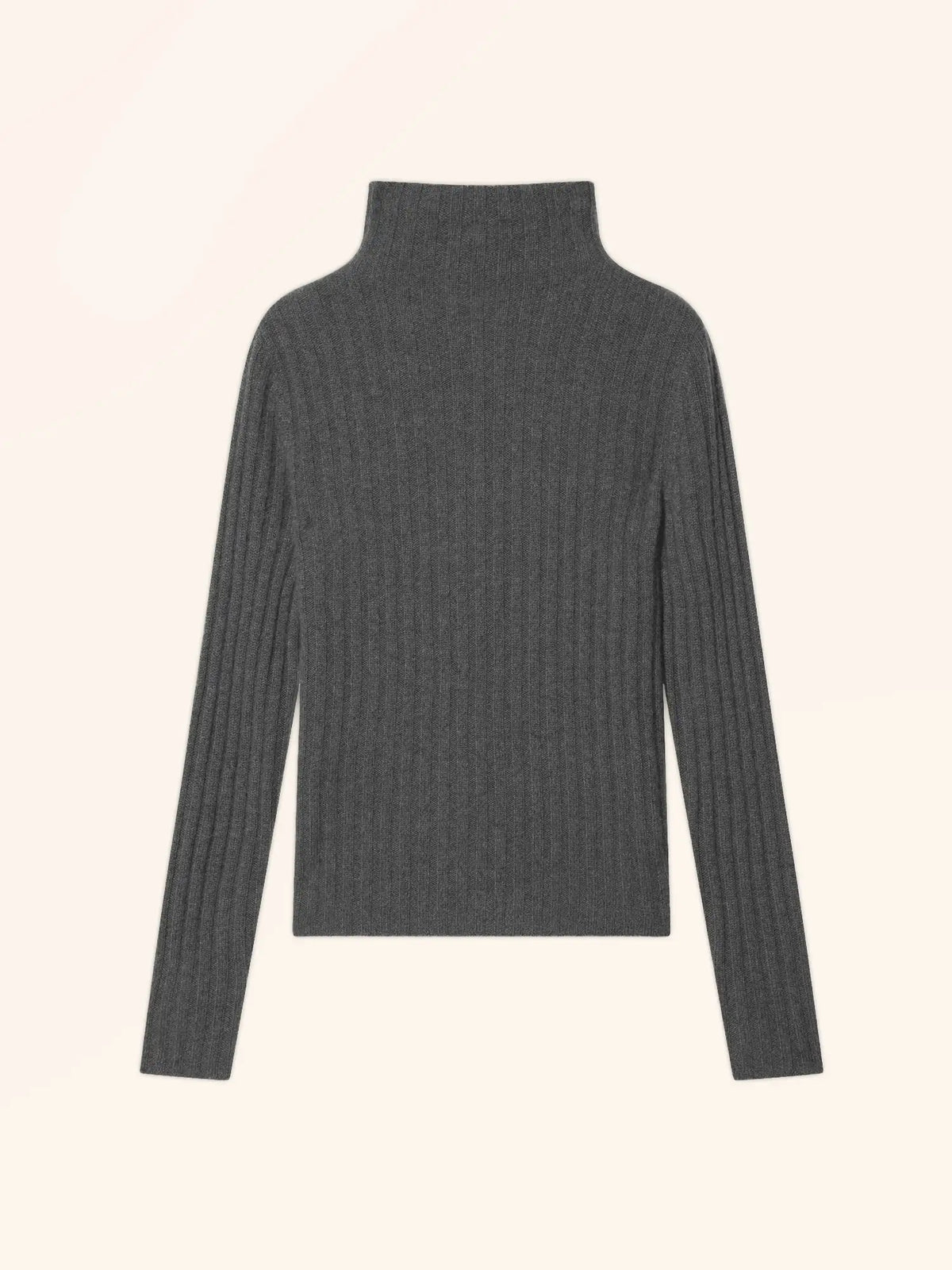 SUNNEVA Sweater Mock Neck 4 Ply Heather Charcoal