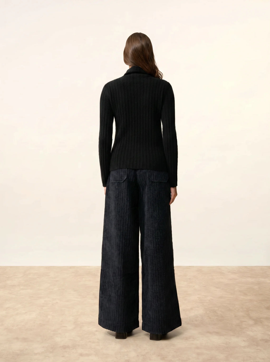 SUNNEVA Pullover Stehkragen 4-fädig Schwarz