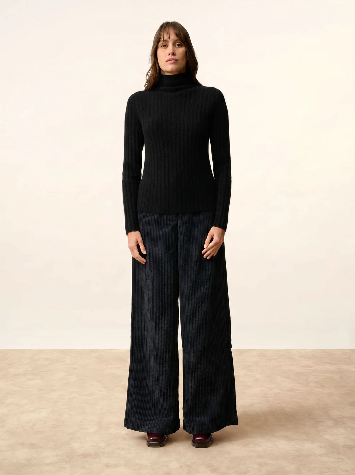 SUNNEVA Pullover Stehkragen 4-fädig Schwarz