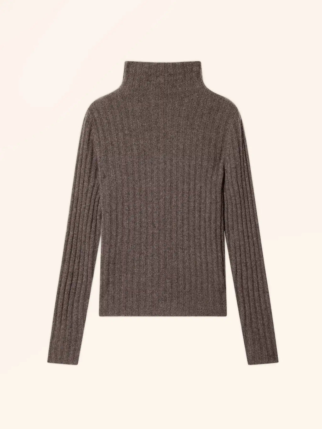 SUNNEVA Sweater Mock Neck 4 Ply Heather Taupe
