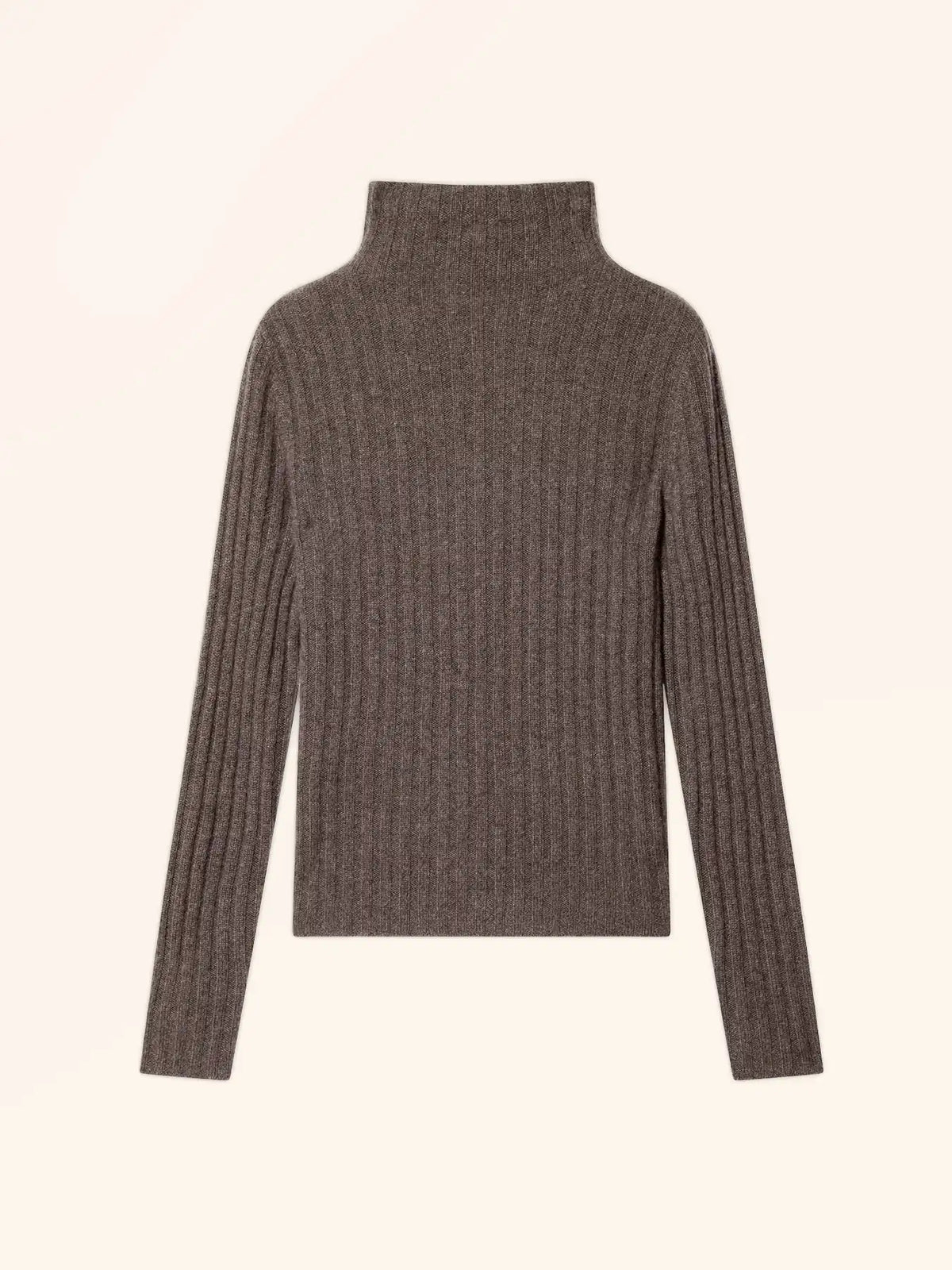 SUNNEVA Sweater Mock Neck 4 Ply Heather Taupe