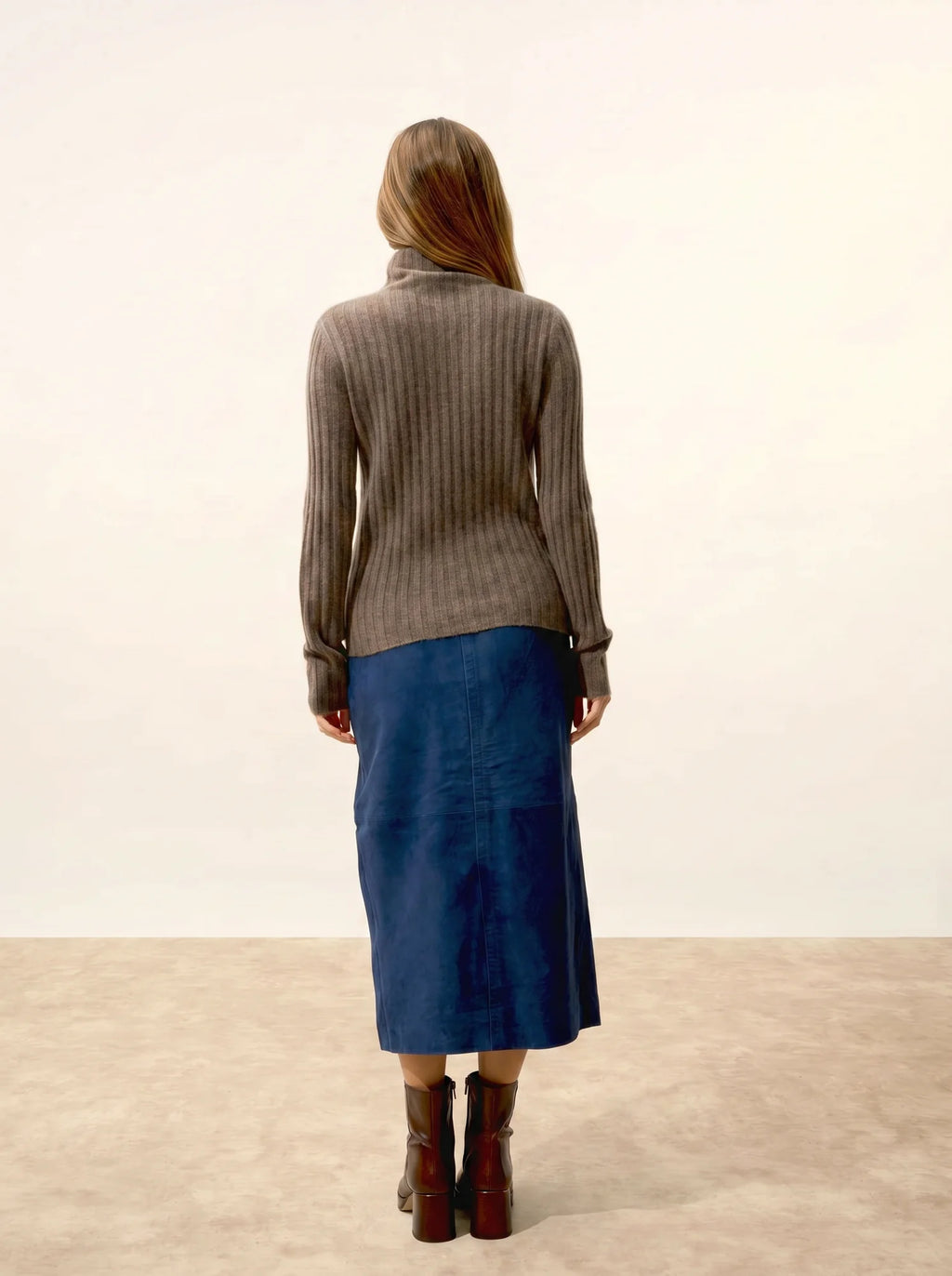 SUNNEVA Sweater Mock Neck 4 Ply Heather Taupe