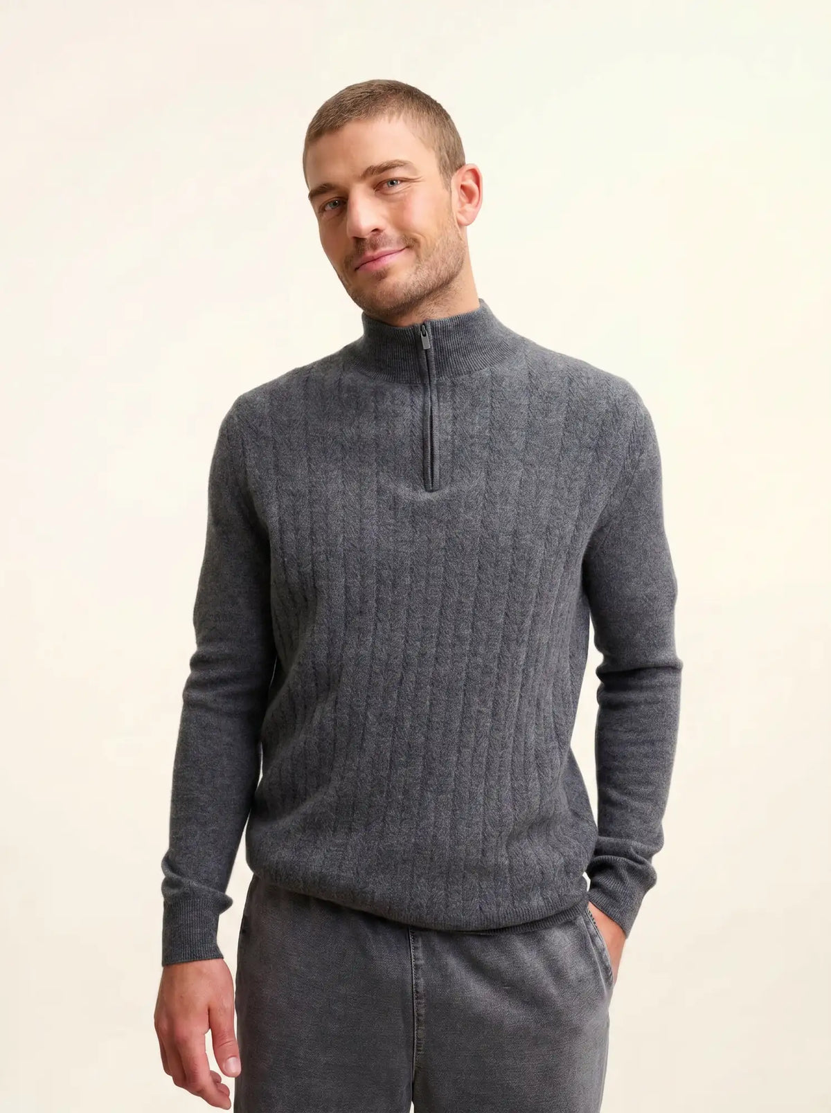 HILMIR Pull Camionneur Anthracite Chiné