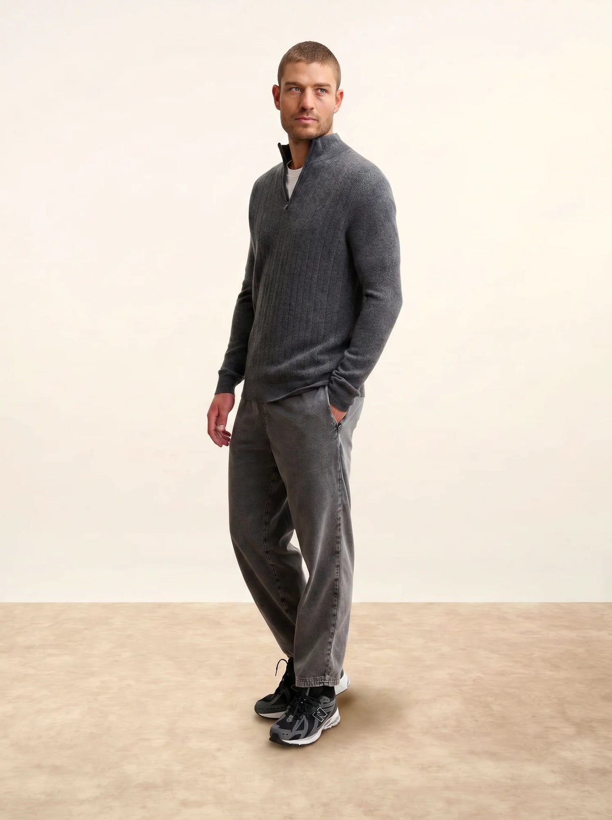 HILMIR Pull Camionneur Anthracite Chiné