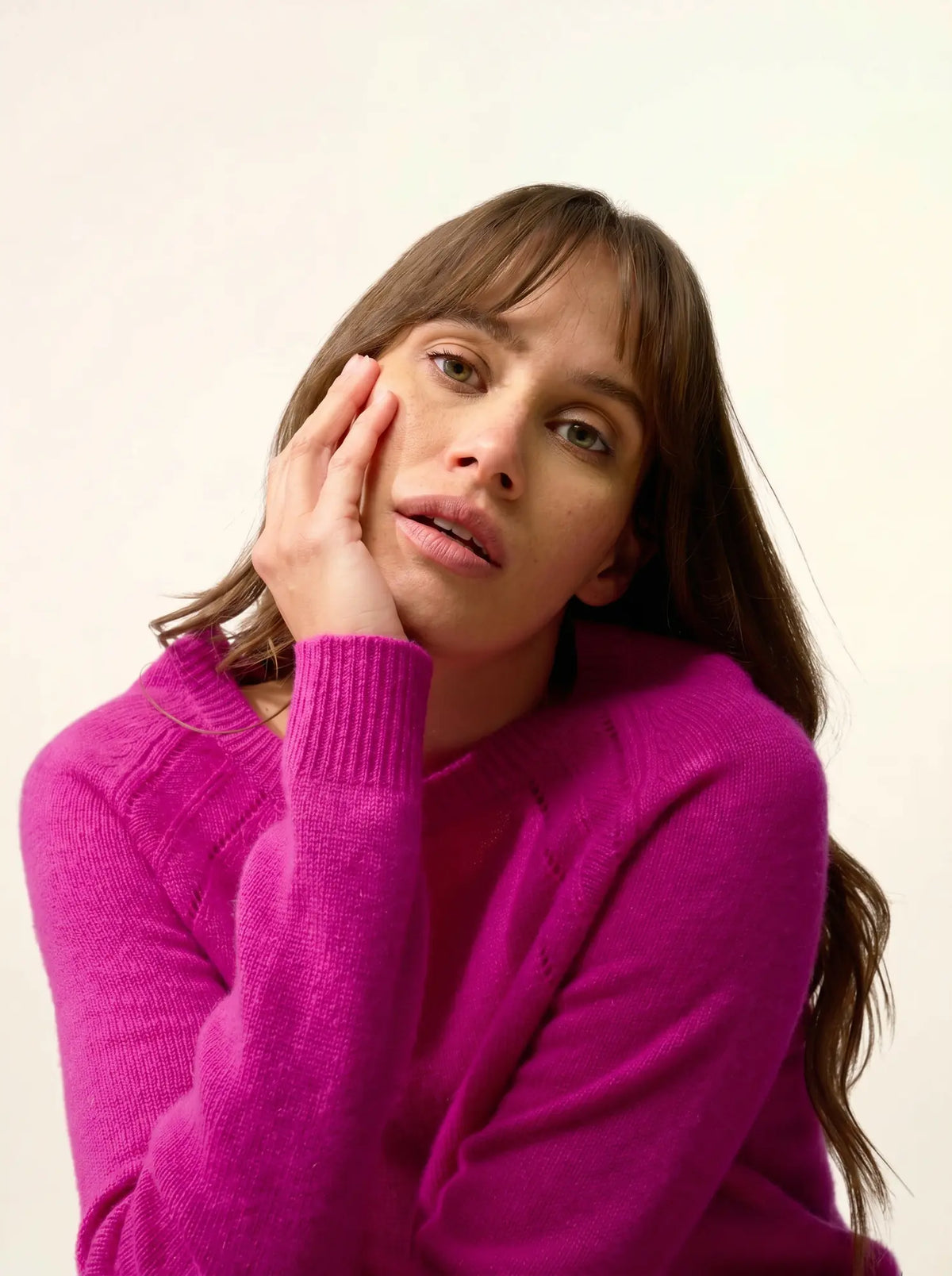 AREQUIPA Sweater Crew Neck 4 Ply Magenta