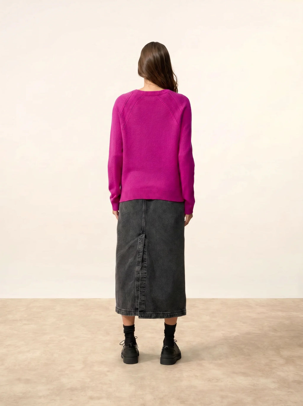AREQUIPA Sweater Crew Neck 4 Ply Magenta