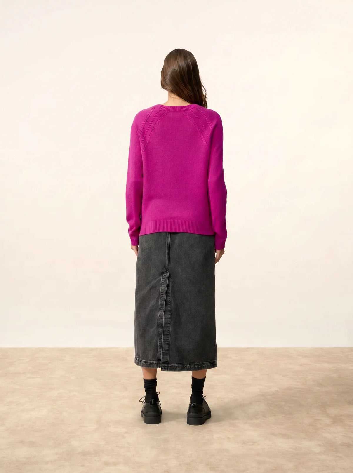 AREQUIPA Sweater Crew Neck 4 Ply Magenta