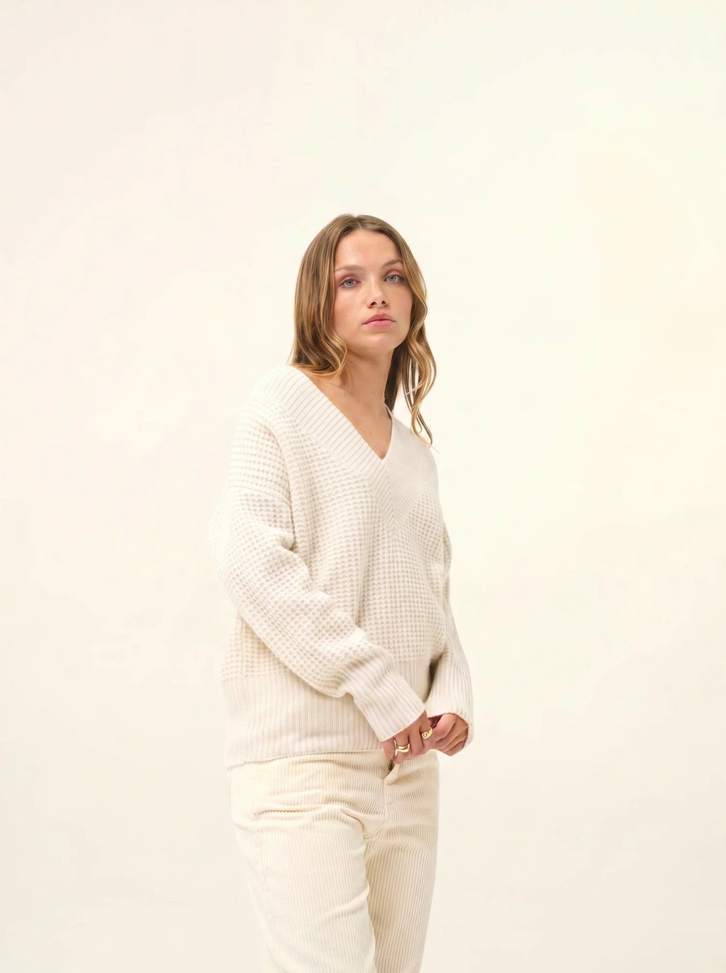 TACNA Pull Col V 8 Fils Neige