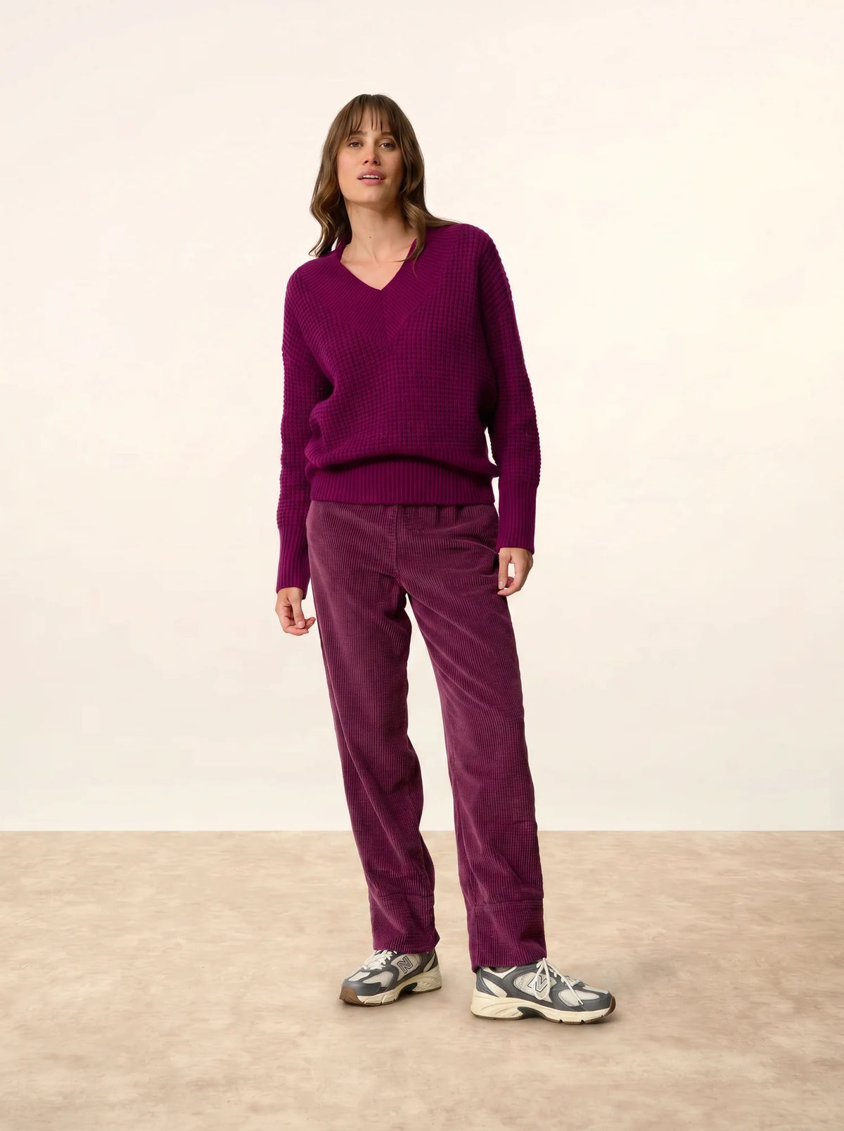 TACNA Pull Col V 8 Fils Prune