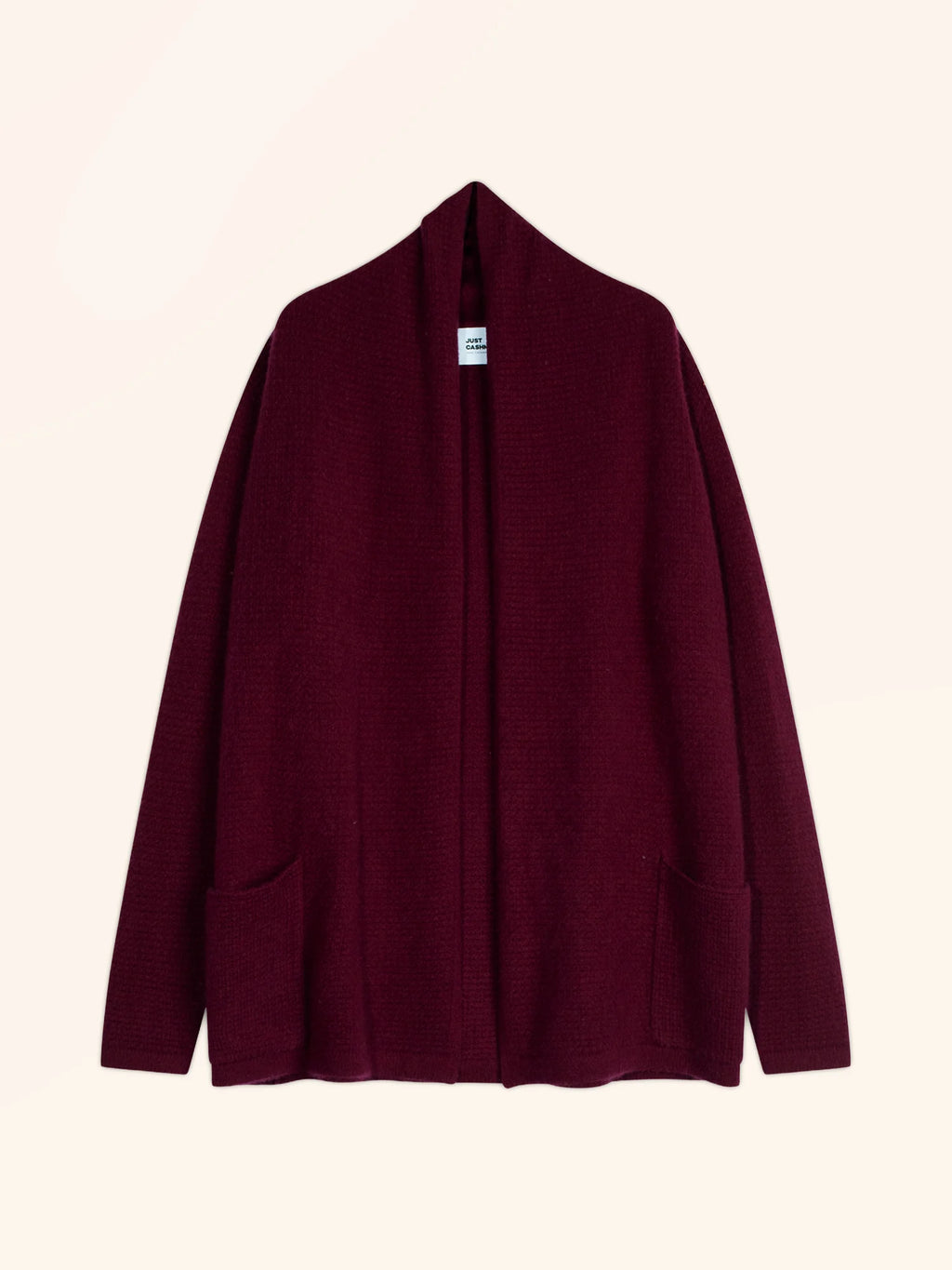 TARAPOTO Veste Longue Ouverte Col Châle 4 Fils Bordeaux