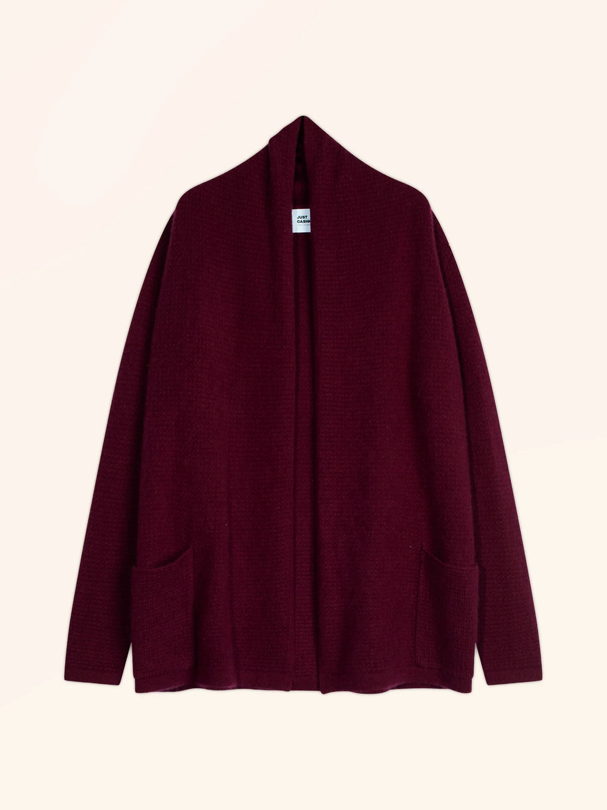 TARAPOTO Veste Longue Ouverte Col Châle 4 Fils Bordeaux