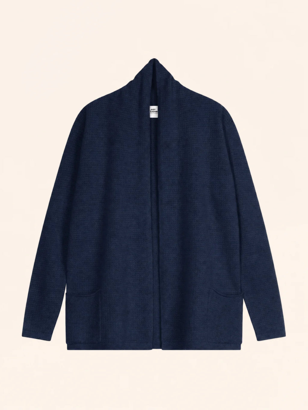 TARAPOTO Veste Longue Ouverte Col Châle 4 Fils Bleu Marine