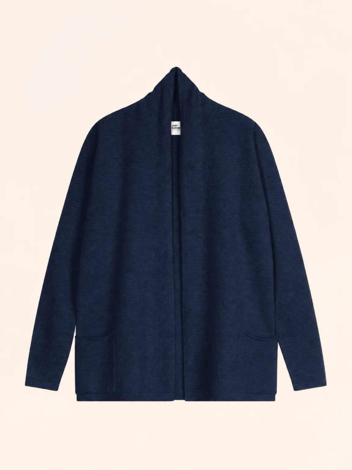 TARAPOTO Veste Longue Ouverte Col Châle 4 Fils Bleu Marine