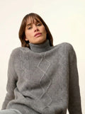 DOLMA Sweater Turtleneck 6 Ply Heather Flannel