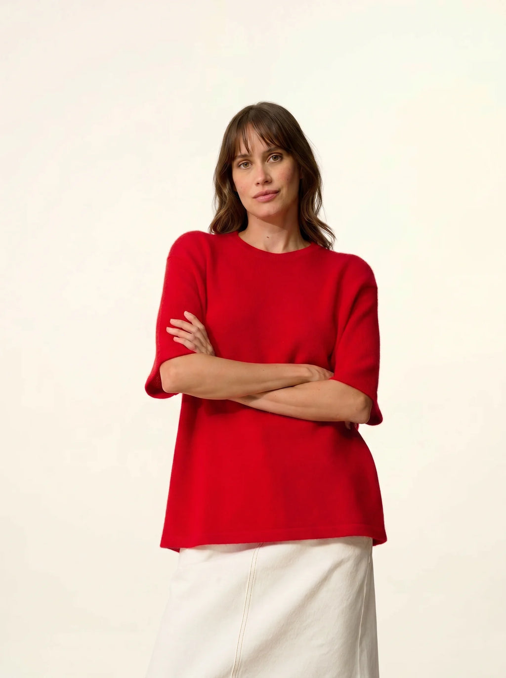 CARLA T-Shirt Crew Neck 4 Ply Red
