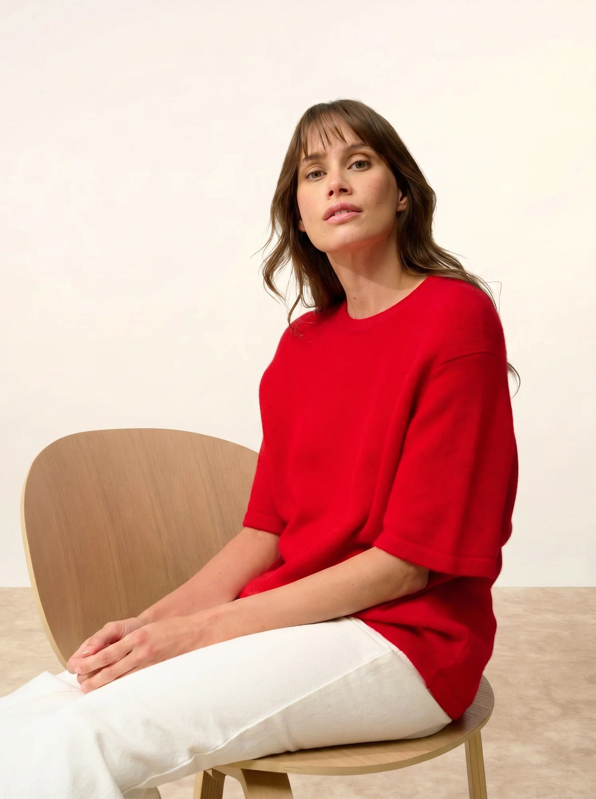 CARLA T-Shirt Crew Neck 4 Ply Red