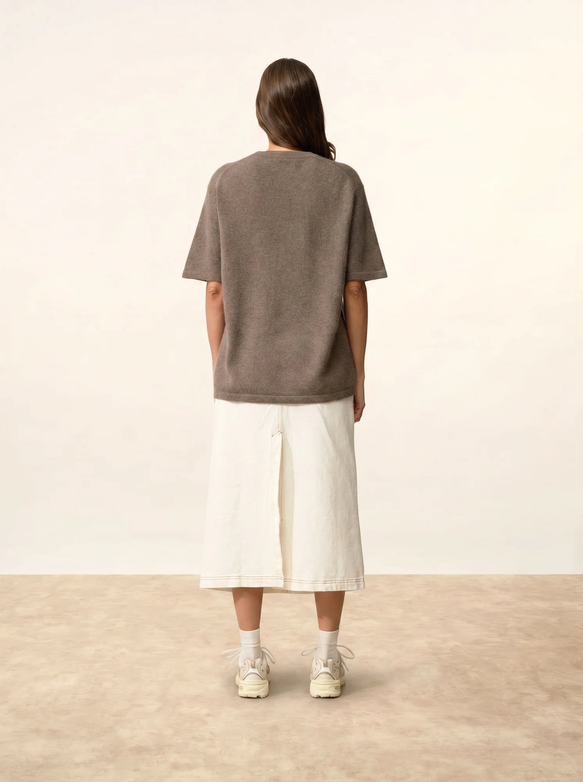 CARLA T-Shirt Crew Neck 4 Ply Heather Taupe