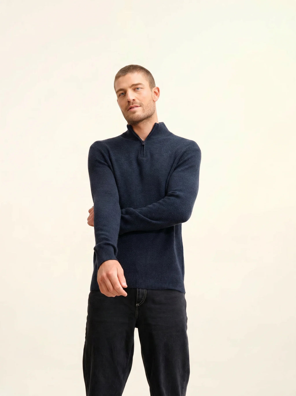 LEONIE Sweater Trucker Neck 4 Ply Caviar