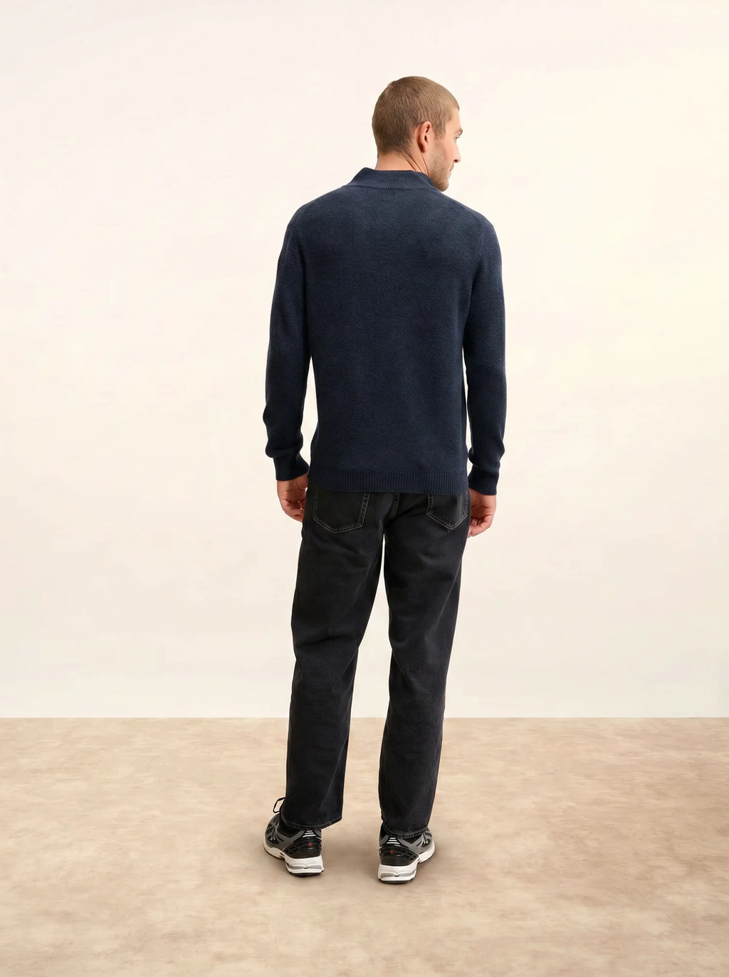 LEONIE Sweater Trucker Neck 4 Ply Caviar