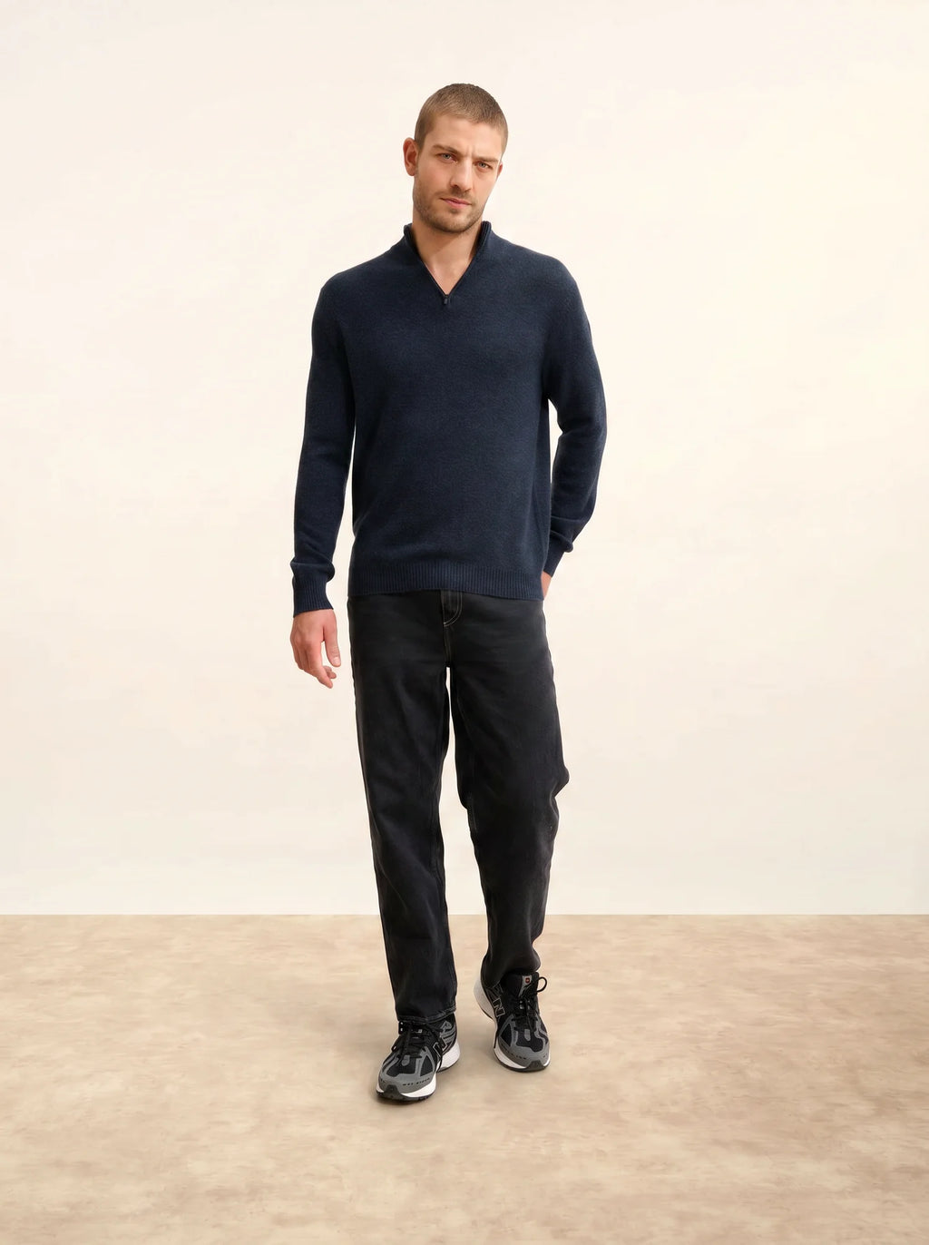 LEONIE Sweater Trucker Neck 4 Ply Caviar