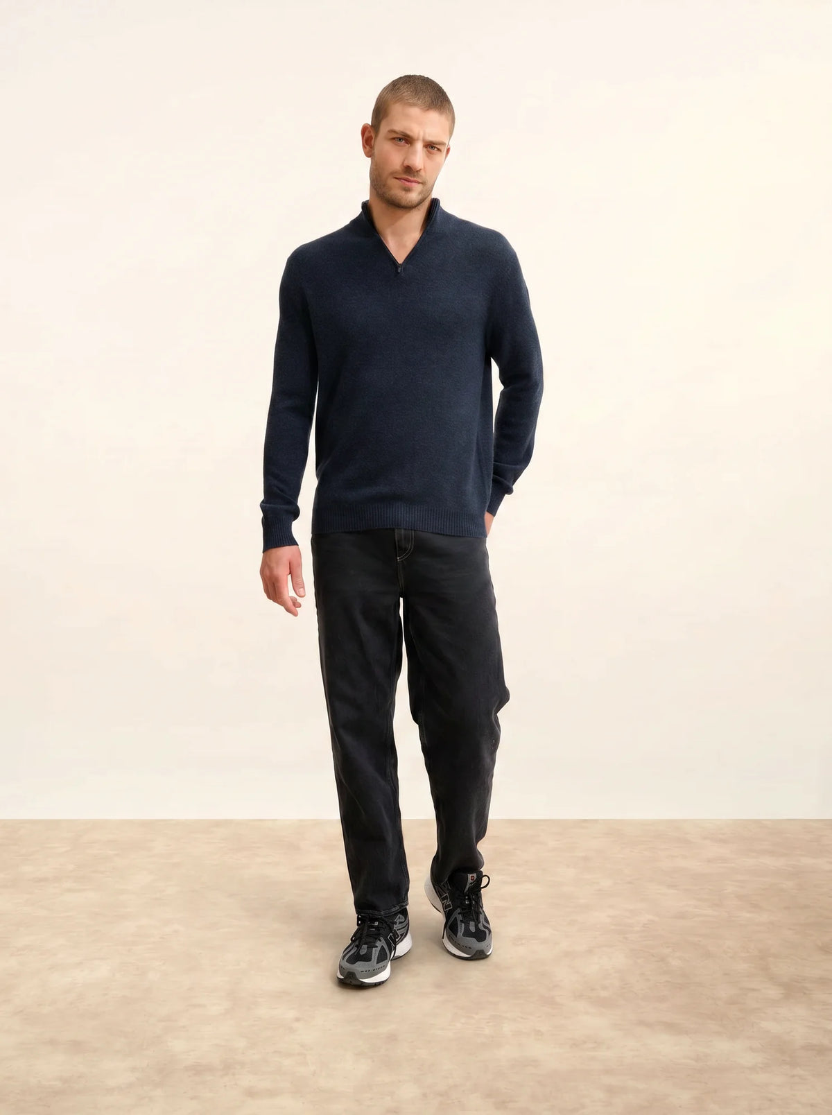 LEONIE Sweater Trucker Neck 4 Ply Caviar