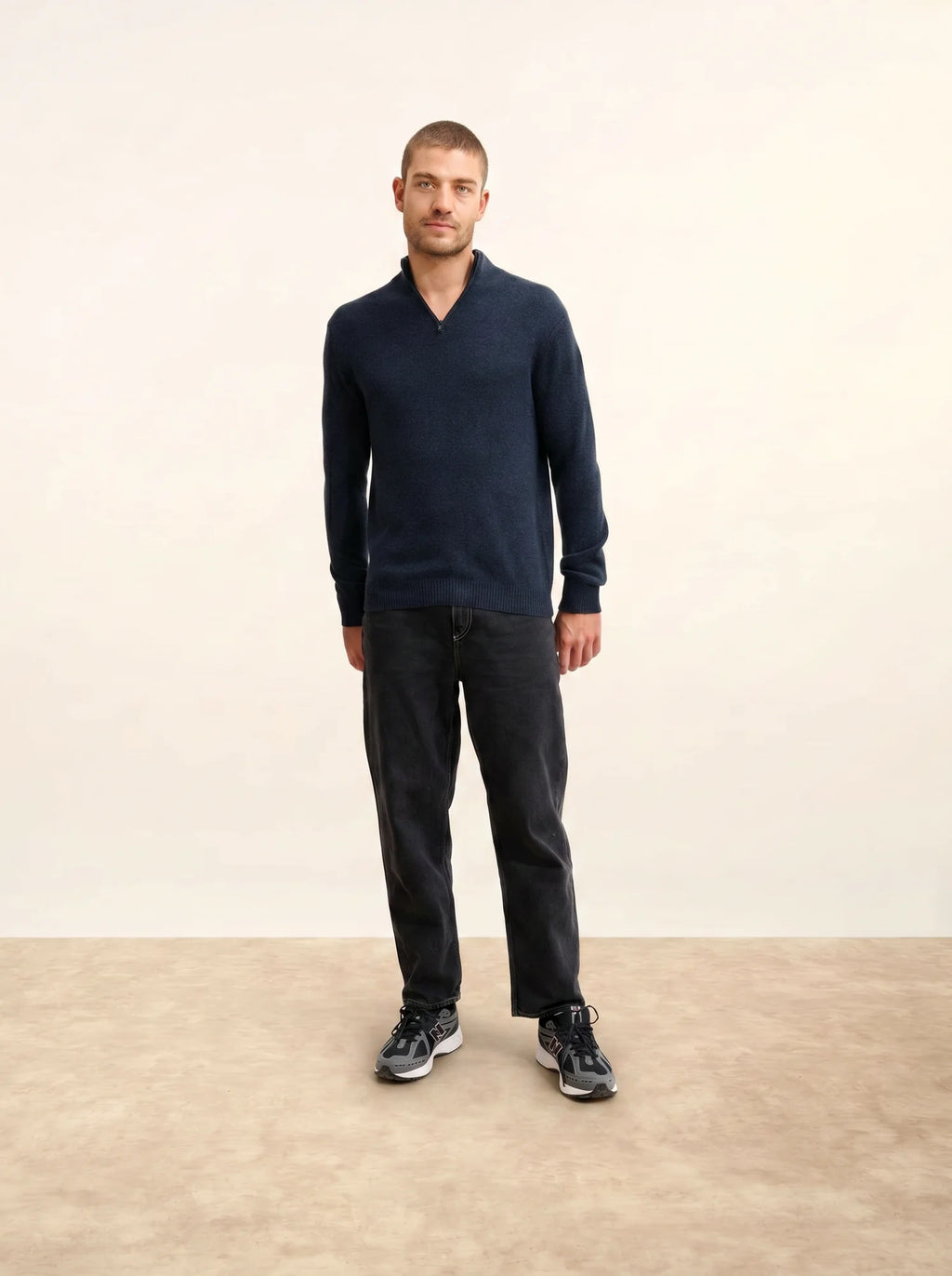 LEONIE Sweater Trucker Neck 4 Ply Caviar
