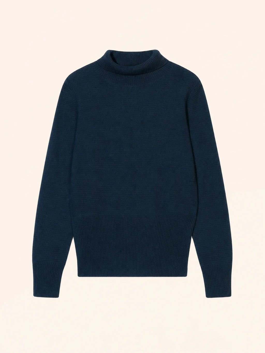 UDNY Pull Col Roulé Bleu Pétrole