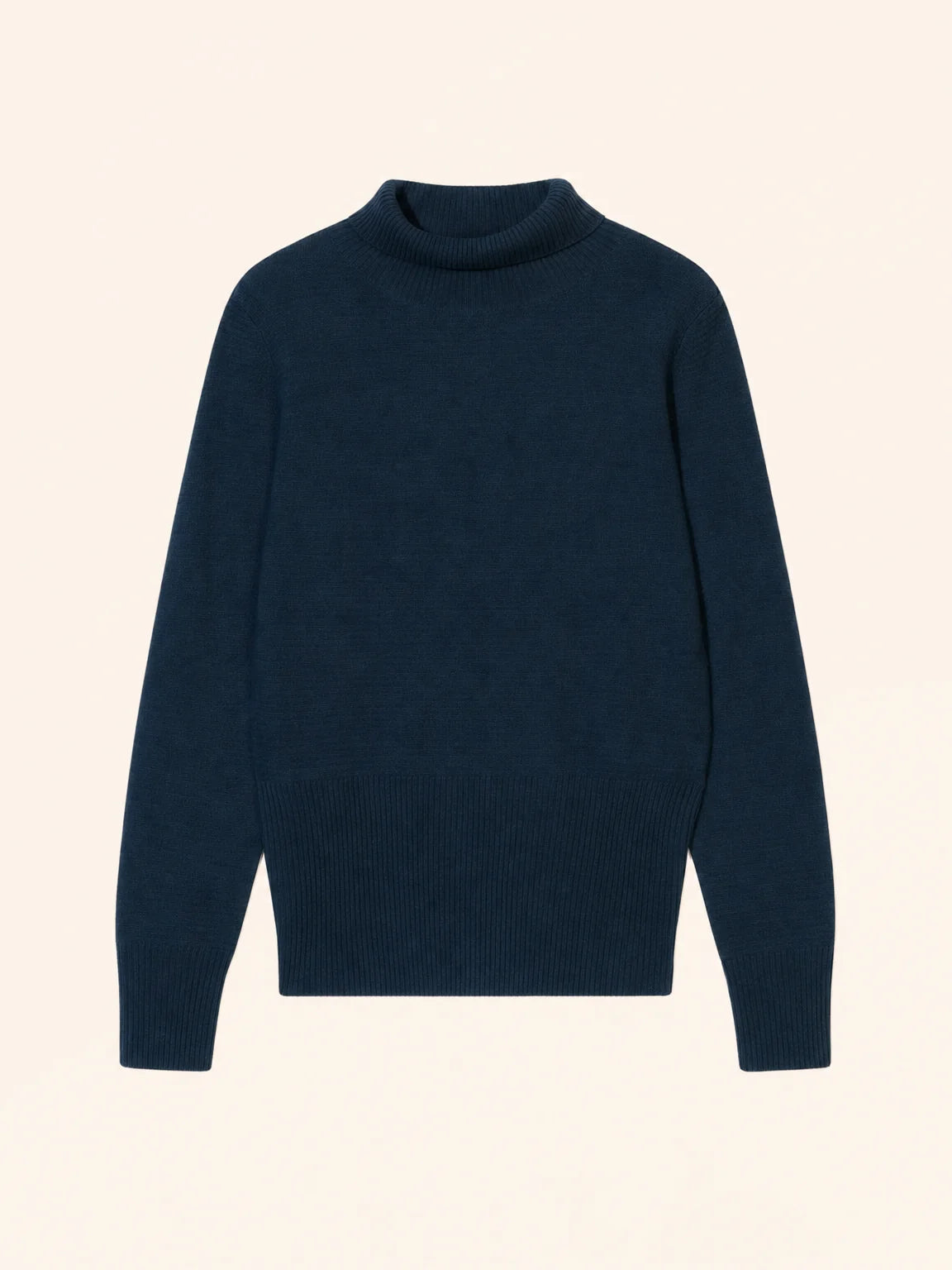UDNY Pull Col Roulé Bleu Pétrole