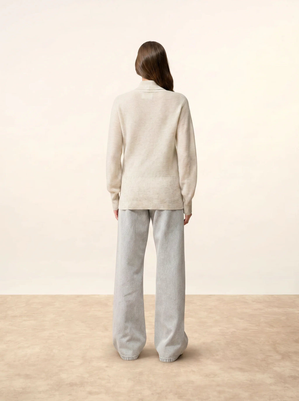 UDNY Pullover Rollkragen Perlgrau meliert