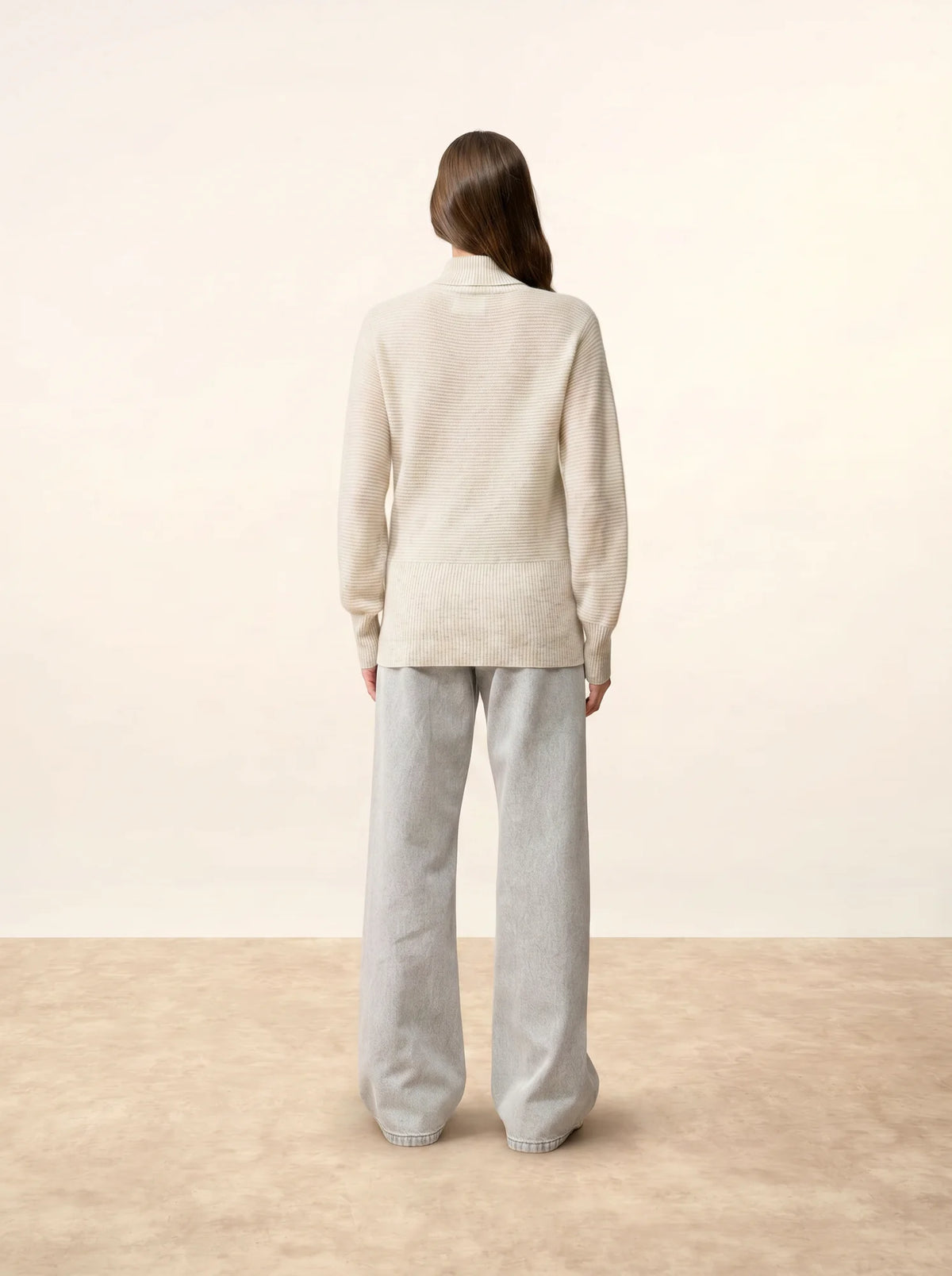 UDNY Pullover Rollkragen Perlgrau meliert